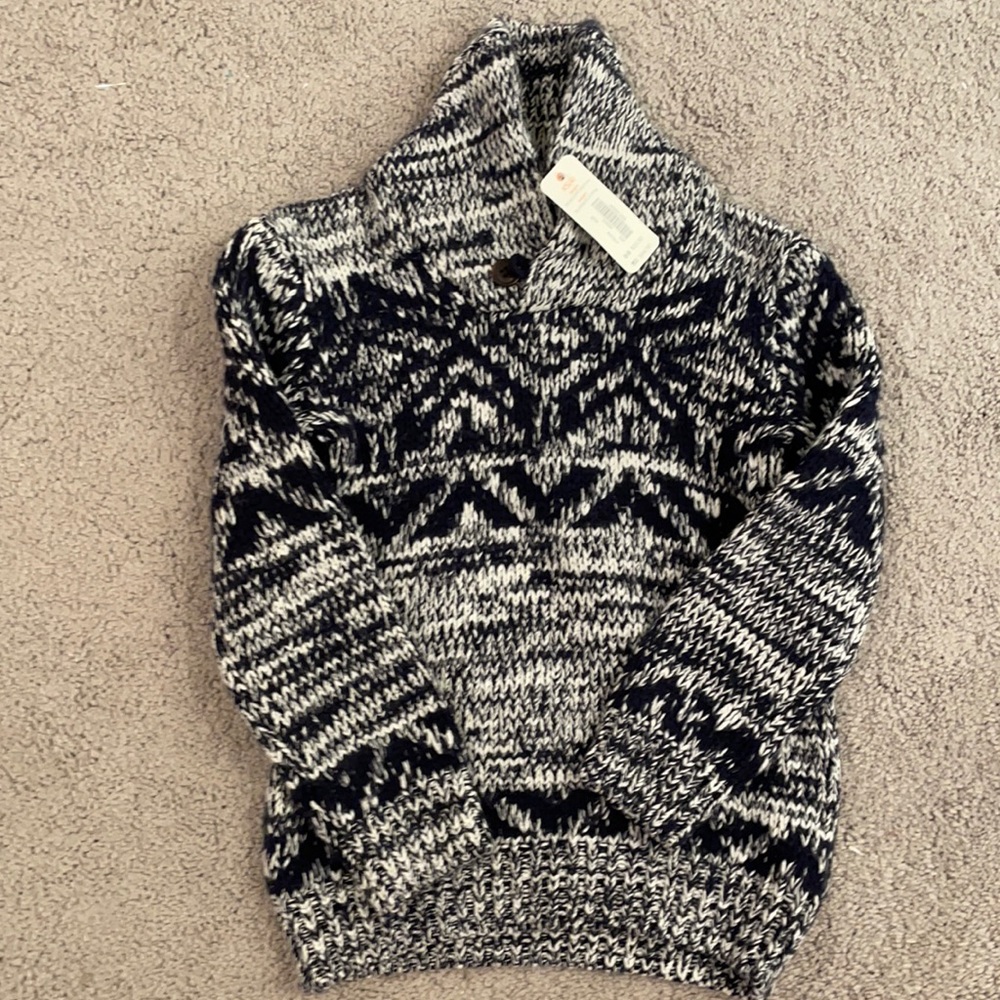 Navy blue and white Gymboree soft sweater. Brand new with tags! Just adorable!